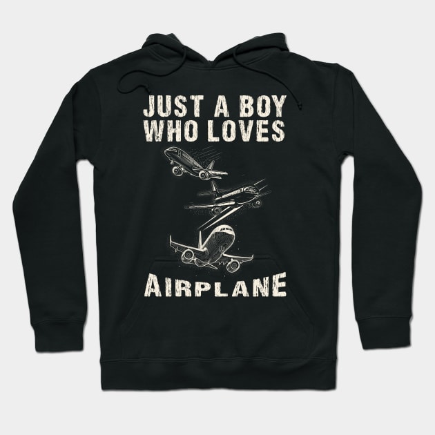 Just a boy who loves airplane Hoodie by Yopi